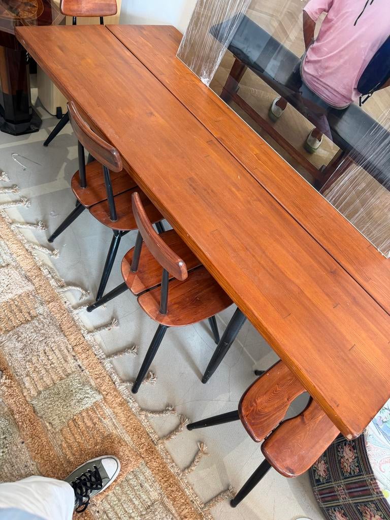 Tapiovaara Eettafel vintage 3 Stoelen /krukje en salontafel, Ophalen
