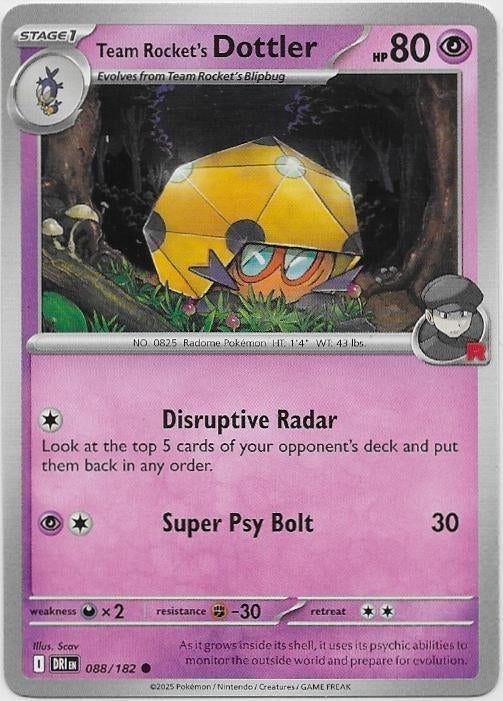Destined Rivals,  Team Rocket's Dottler [common] 88/182, Hobby en Vrije tijd, Verzamelkaartspellen | Pokémon, Nieuw, Losse kaart