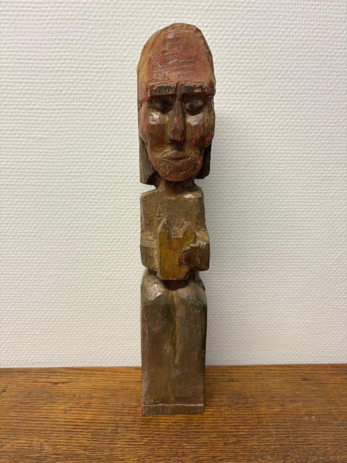Antiek houten beeld bisschop Willibrord, Antiek en Kunst, Ophalen of Verzenden