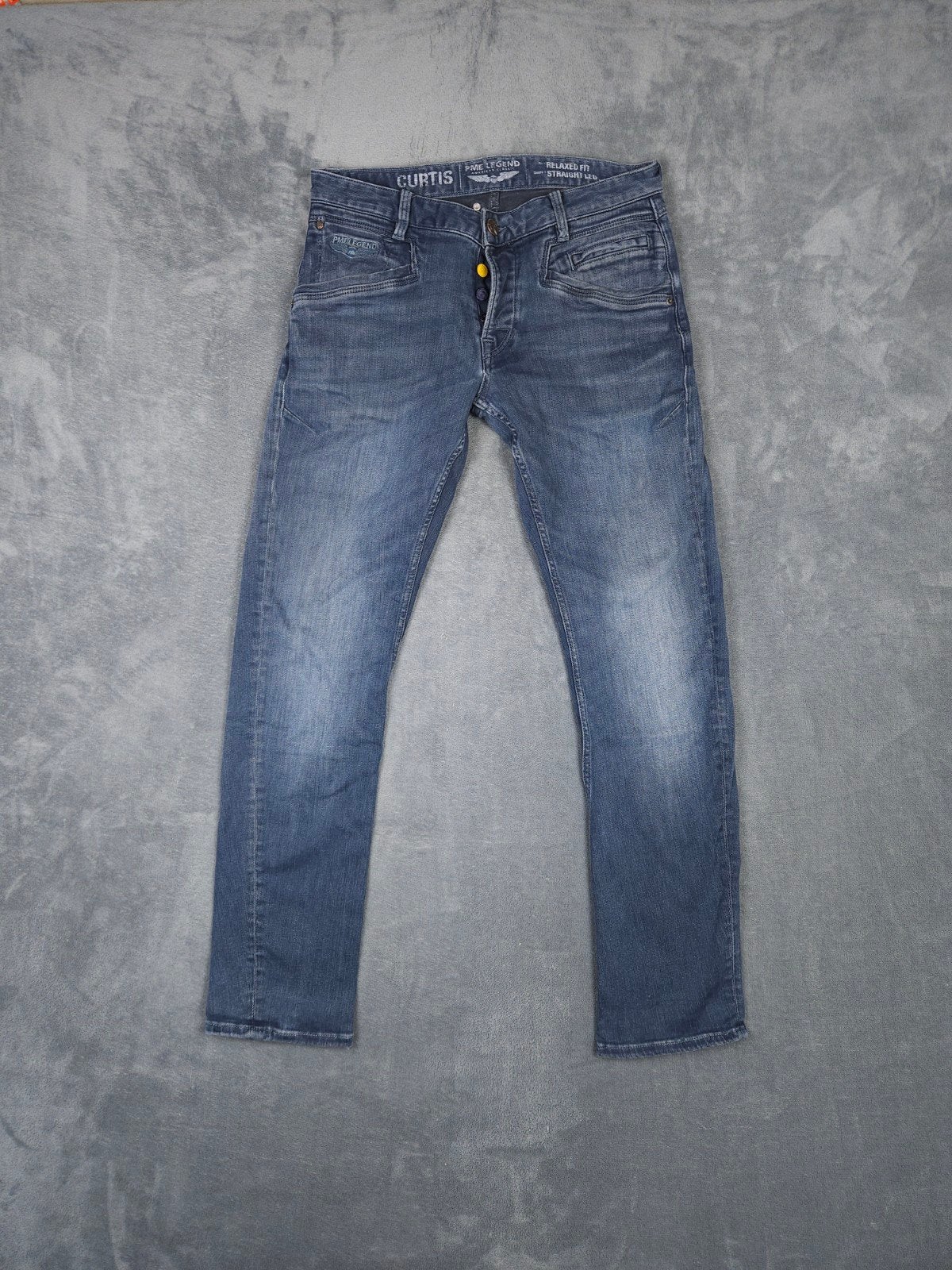 Pme Legend Broek Curtis W33 L32 Blauw Jeans Relaxed Straight, Blauw, ., Ophalen of Verzenden, Zo goed als nieuw