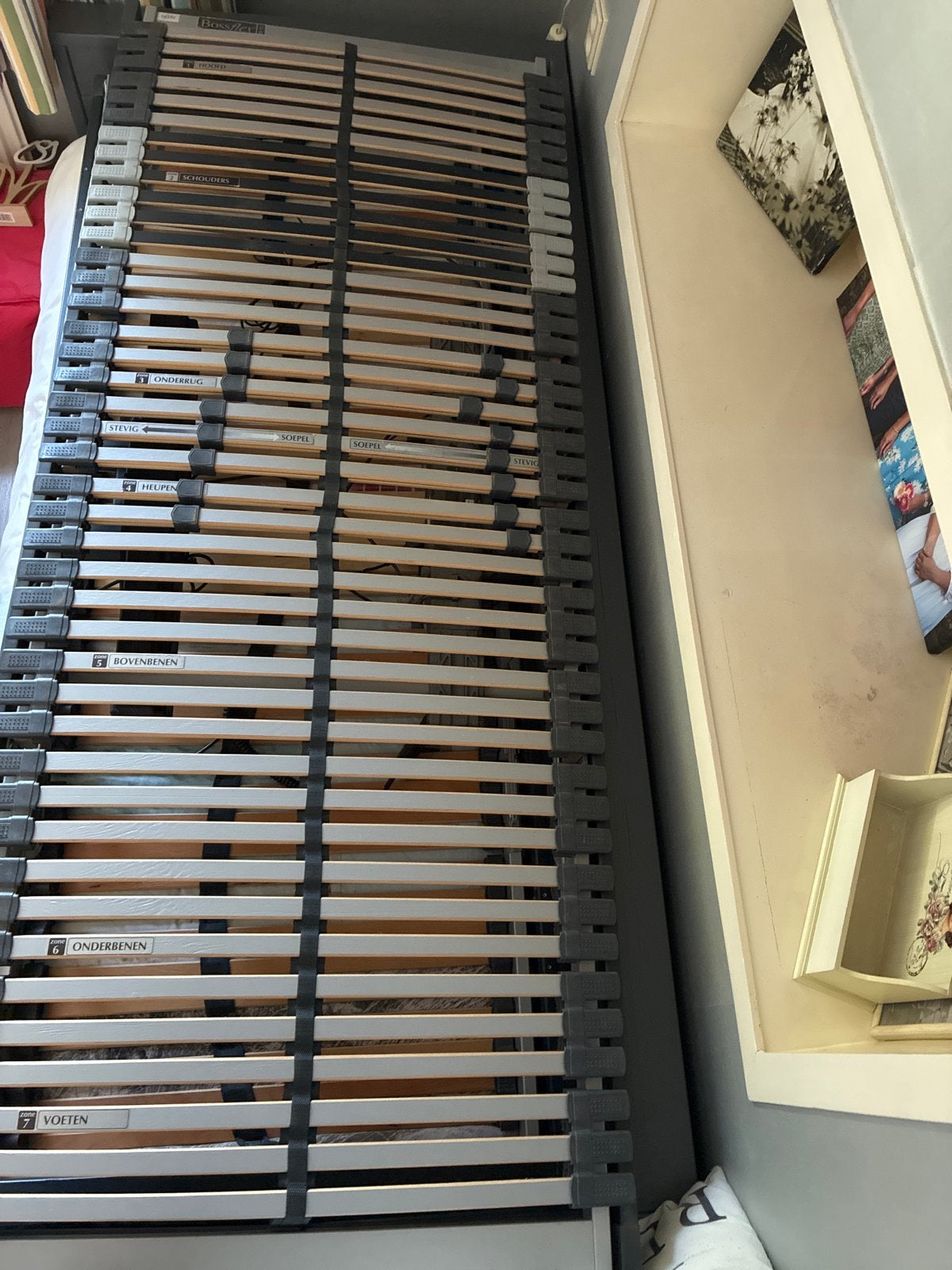2x Bossflex 640 EL Elektrische Lattenbodems 80x200, Ophalen, Gebruikt, Eenpersoons, 80 cm