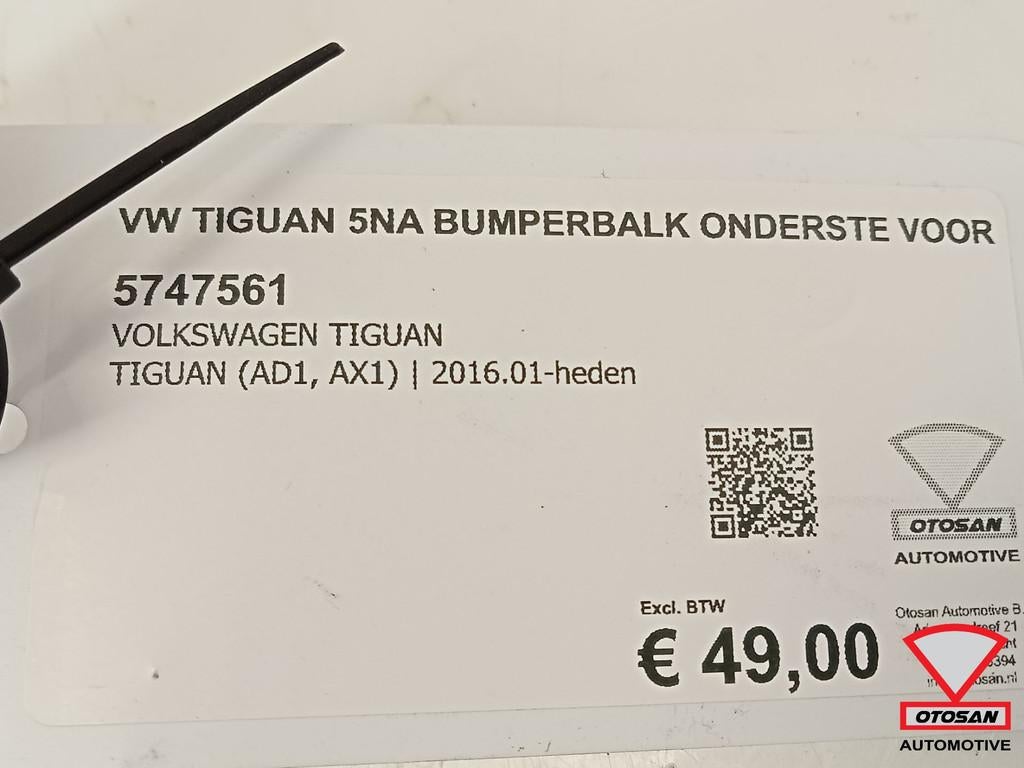 VW Tiguan 5NA Bumperbalk onderste Deel Voor 5NA807651D, Volkswagen, Volkswagen AG, Nieuw, Berliner Ring 2
38440  Wolfsburg, DE