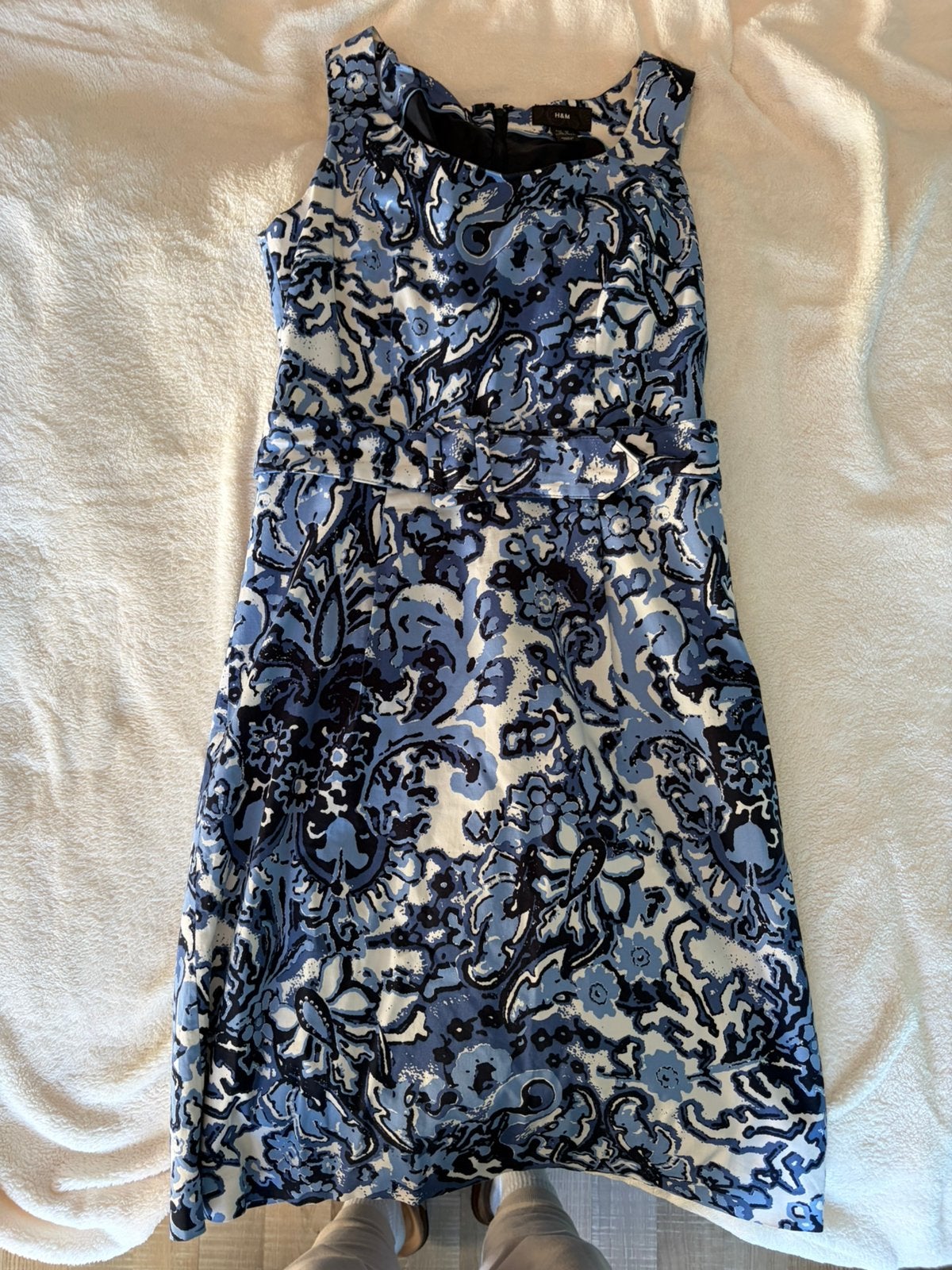 Mooie jurk H&M, Verzenden, Zo goed als nieuw, Maat 38/40 (M), Blauw