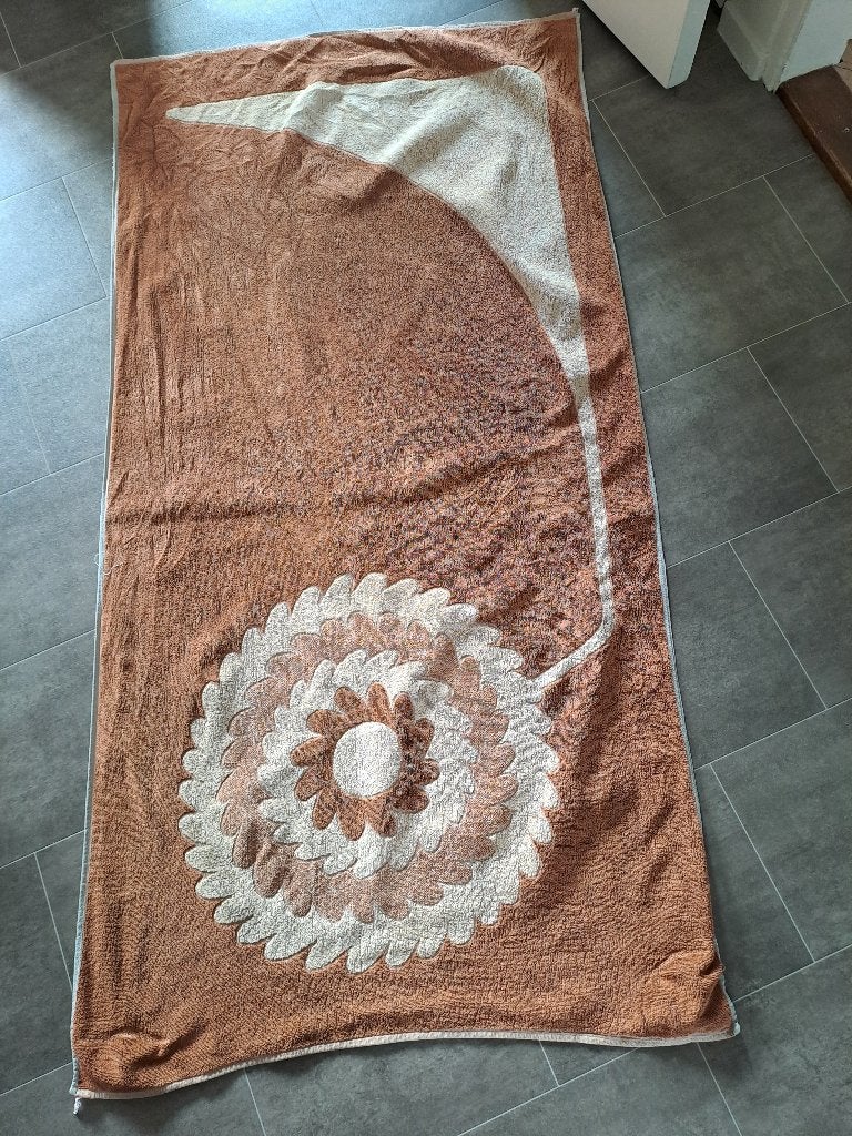 grote vintage Walra badhanddoek, Huis en Inrichting, Badkamer | Badtextiel en Accessoires, Ophalen of Verzenden, Gebruikt, Bruin