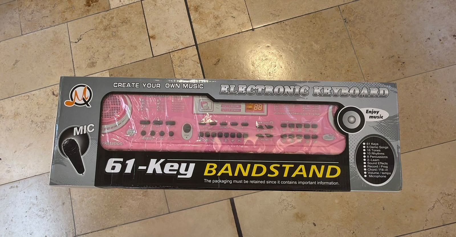 Elektronisch Keyboard Piano 61 Toetsen met Microfoon Roze, Ophalen, Nieuw, 61 toetsen, Overige merken