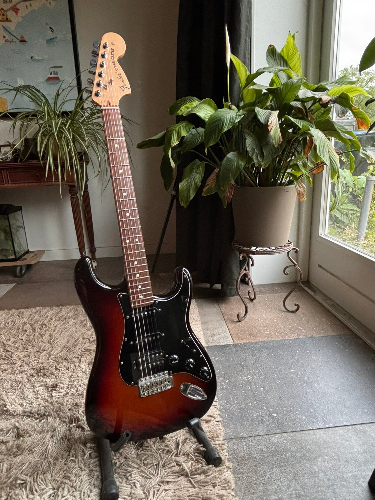 Fender American Stratocaster Sunburst HSS - 2011, Muziek en Instrumenten, Ophalen, Zo goed als nieuw, Solid body, Fender