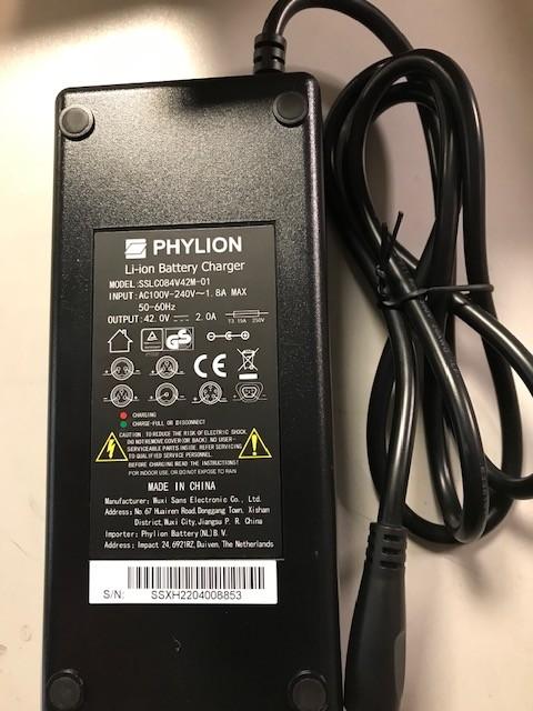 Oplader Phylion SSLC084V42M-01 en 5 Pins voor Stella,Batavu, Ophalen of Verzenden, Oplaadbaar, Nieuw, Accu