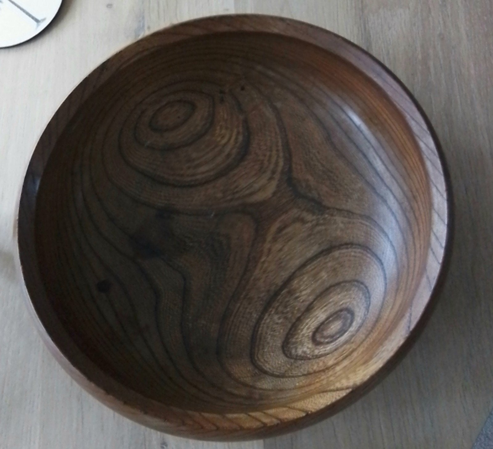 Teakhouten schaal 25x6cm vintage/ 1960, Ophalen of Verzenden, Rond, Hout