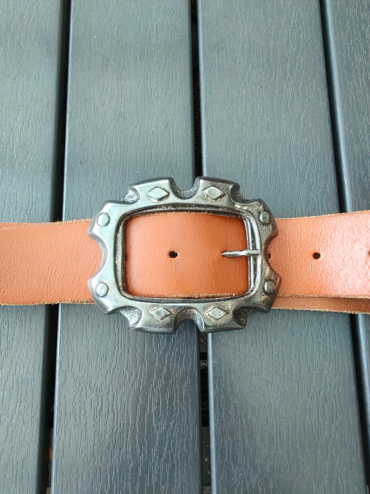 Mooie brede bruine riem met grote gesp, 90 tot 100 cm, Heupriem, Ophalen of Verzenden, Zo goed als nieuw