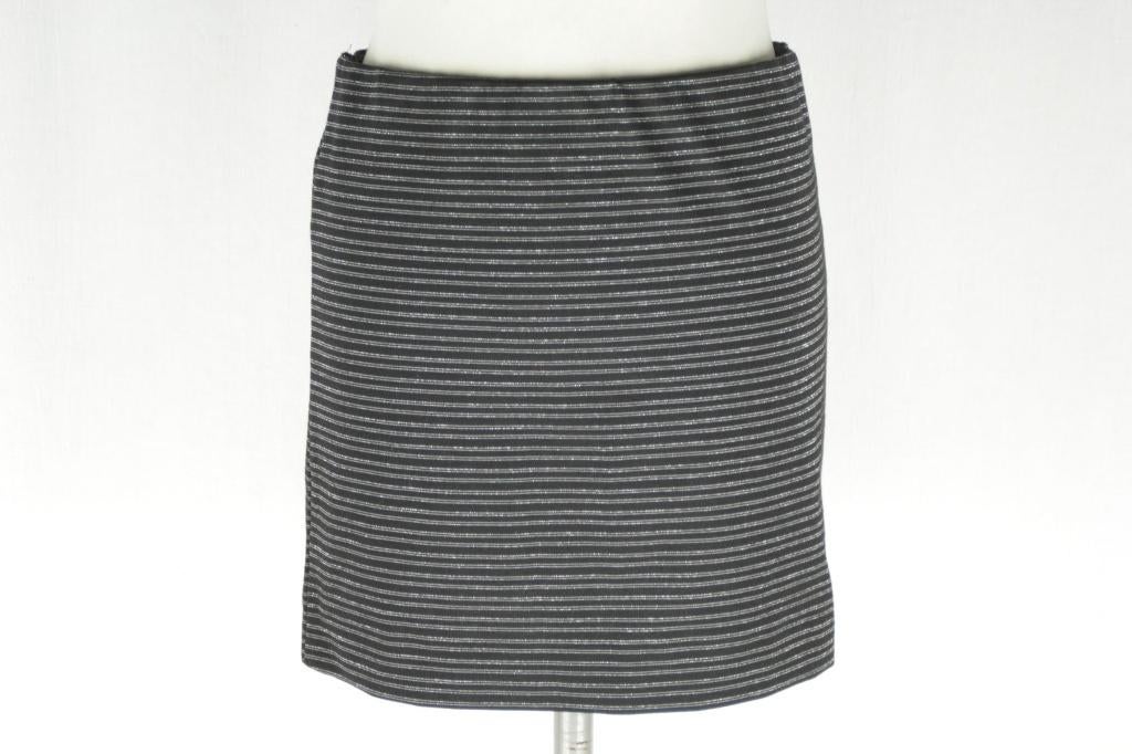 Zwarte mini stretchrok, zilveren strepen. Mt M Merk Minimum, Kleding | Dames, Rokken, Maat 38/40 (M), ., Zwart, Ophalen of Verzenden