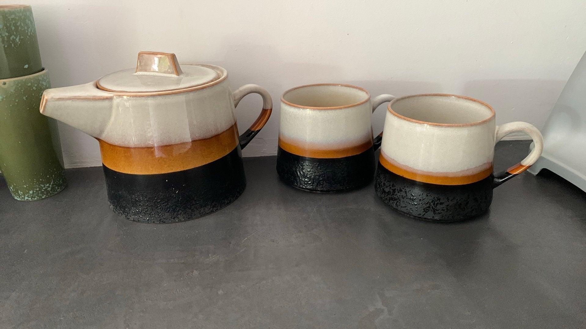 Theepot en XL theemokken hk living, Huis en Inrichting, Keuken | Servies, Ophalen, Keramiek, Overige typen, Zo goed als nieuw