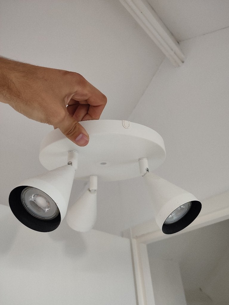 Ikea NÄVLINGE Plafondspot incl 3 spots, wit (4 stuks), Ophalen, Gebruikt, Geschikt voor plafondmontage, GU10