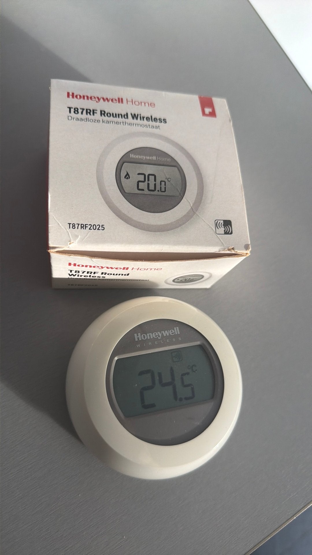 Honeywell Home T87RF Round Wireless Draadloze Thermostaat, Ophalen, Slimme thermostaat, Gebruikt