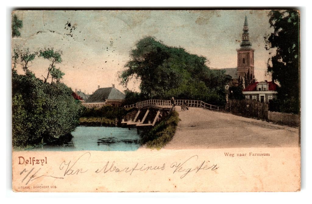 Delfzijl, Weg naar Farmsum, Verzenden, Voor 1920, Gelopen, Groningen