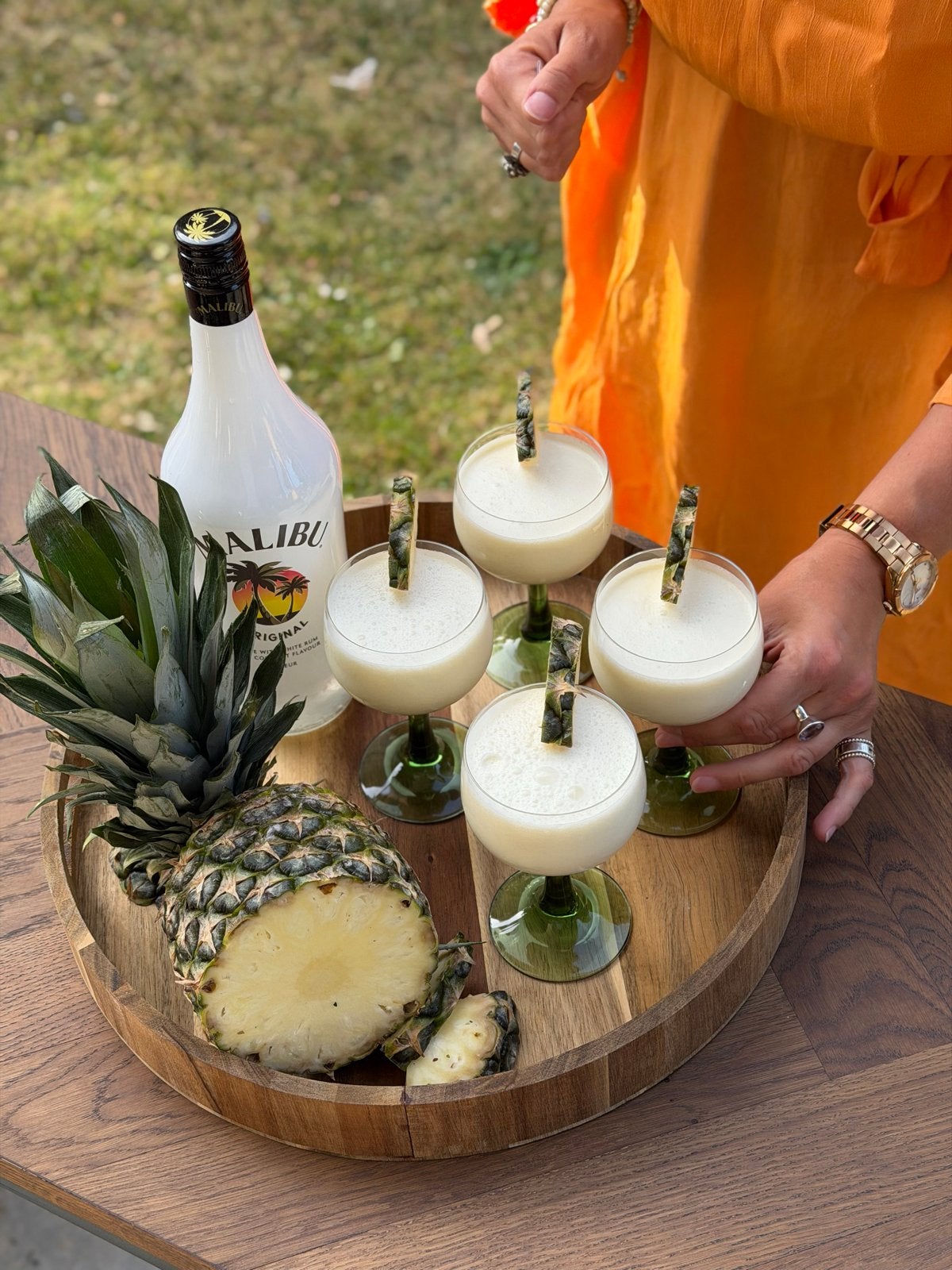 5 unieke vintage cocktailglazen met groene voet, Antiek en Kunst, Antiek | Glas en Kristal, Ophalen of Verzenden