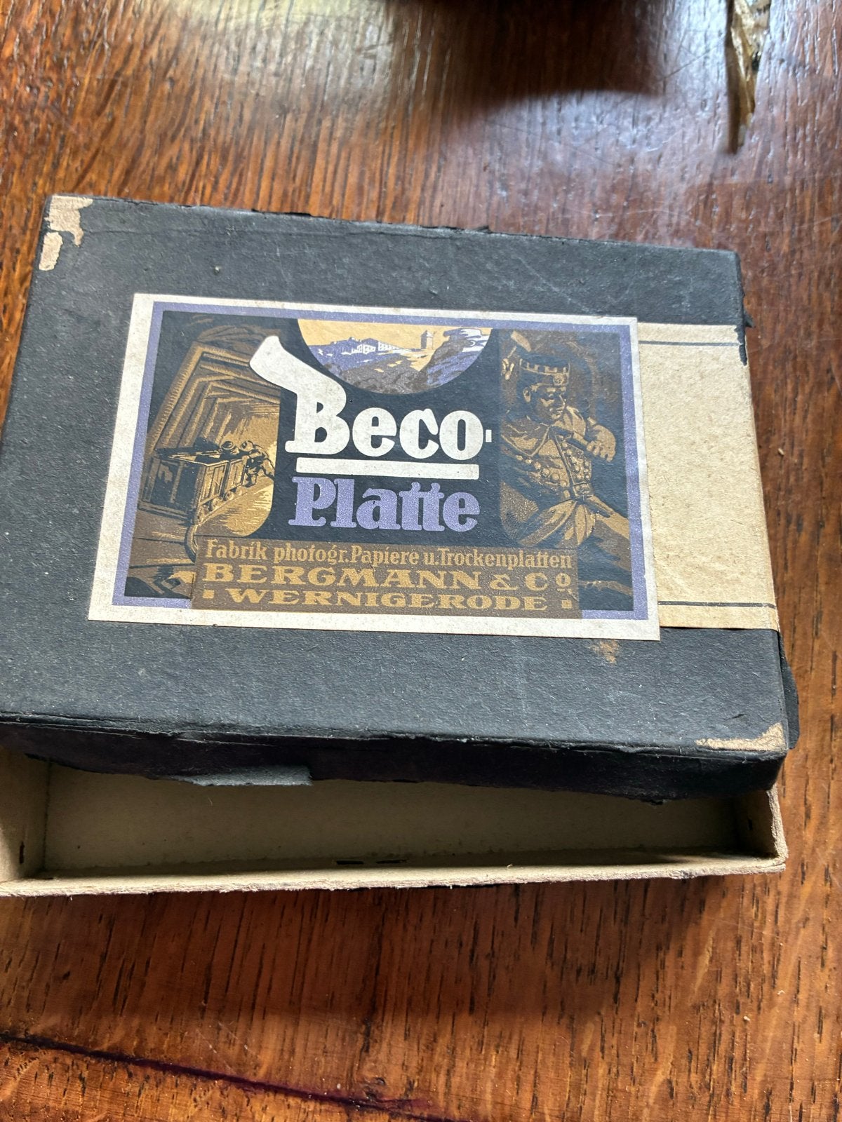 Antieke Beco Plaat fotopapier/droge platen - Bergmann & Co, Overige merken, Overige typen, Ophalen of Verzenden, Gebruikt