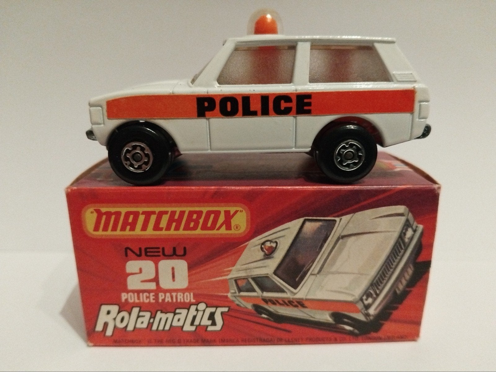 Matchbox #20 Rolamatics Range Rover Police Patrol 3INCH, Ophalen of Verzenden, Zo goed als nieuw, Auto