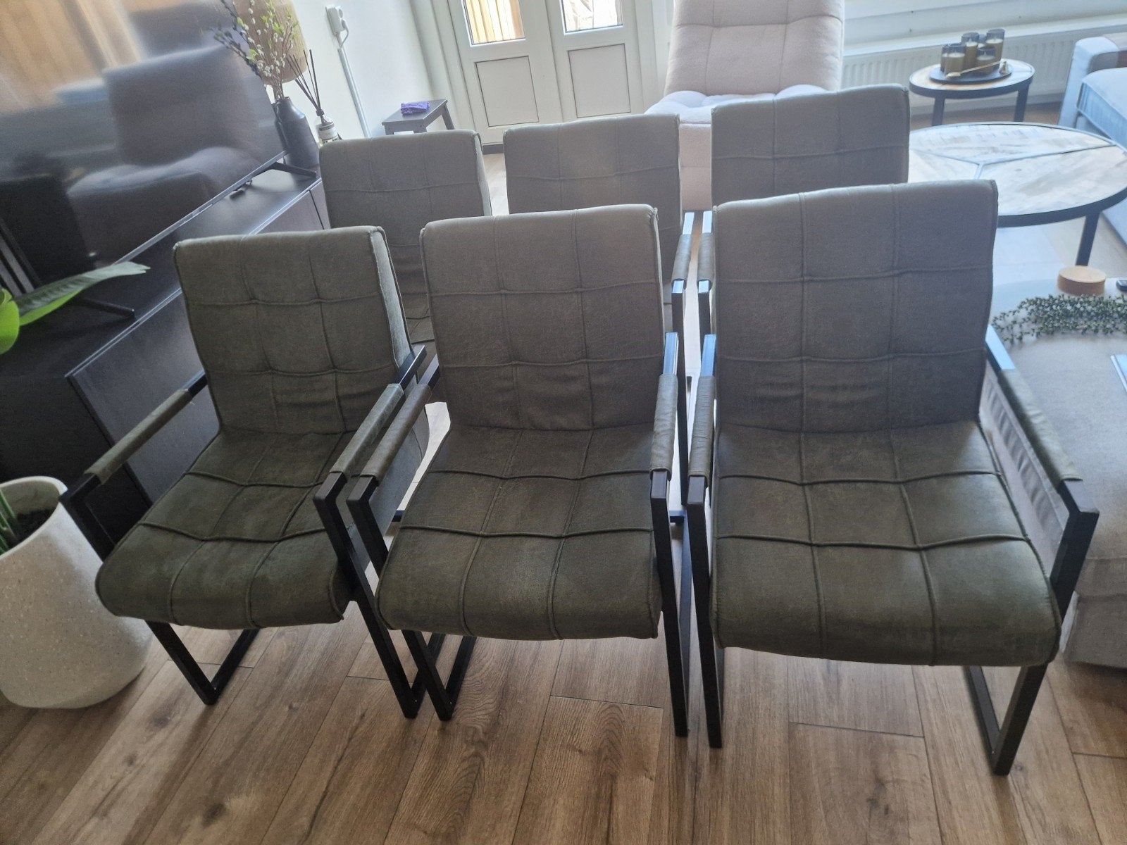 zes eetkamerstoelen, Ophalen, Overige kleuren, Nieuw, Stof