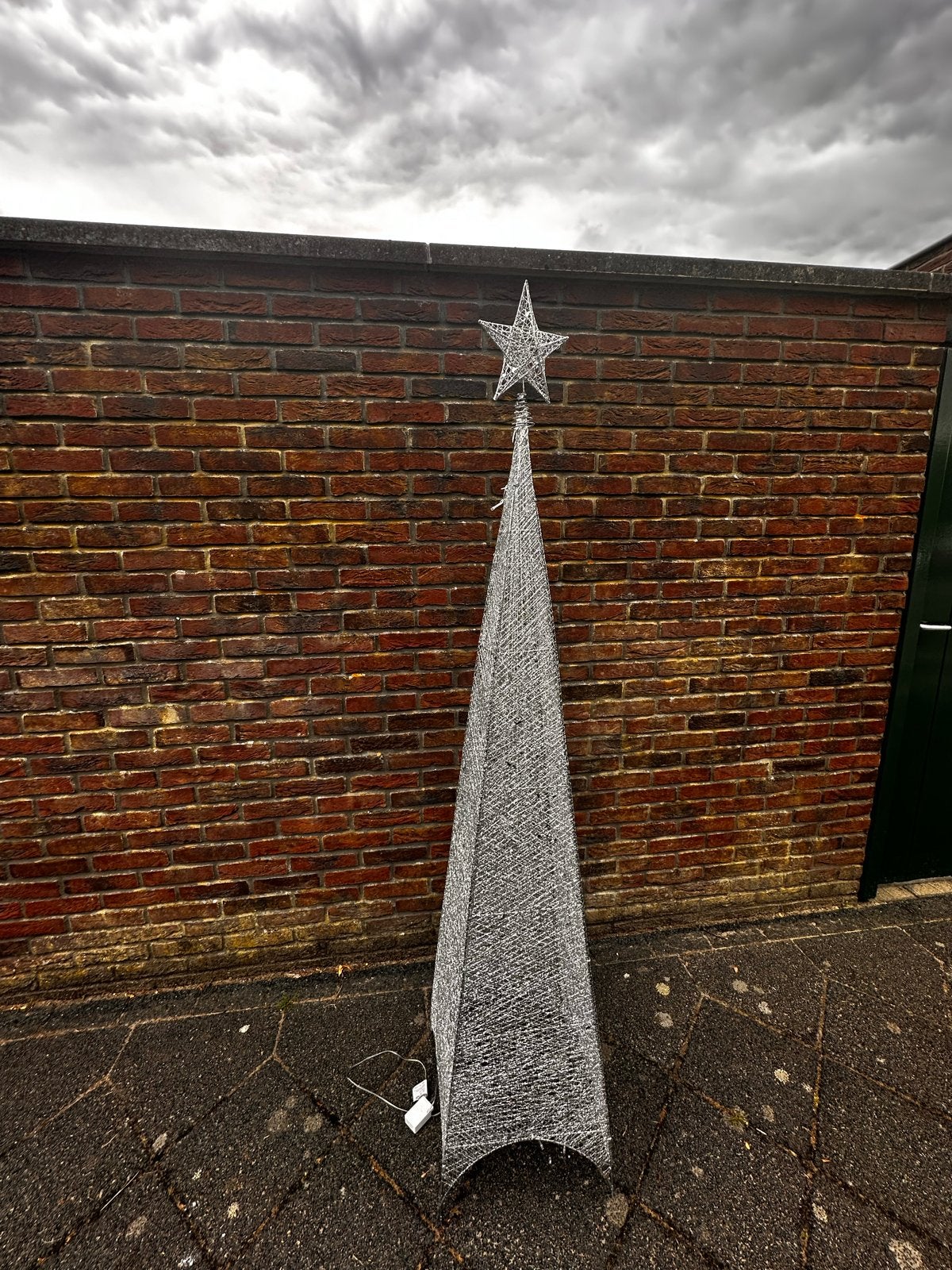 Zilveren glitter kerstboom met verlichting, Ophalen, Zo goed als nieuw