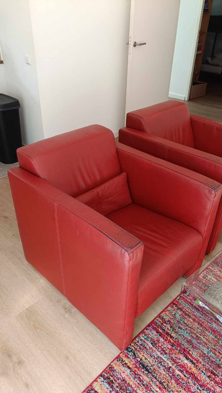 2 Leren Stoelen, Ophalen, Gebruikt, Twee, Leer
