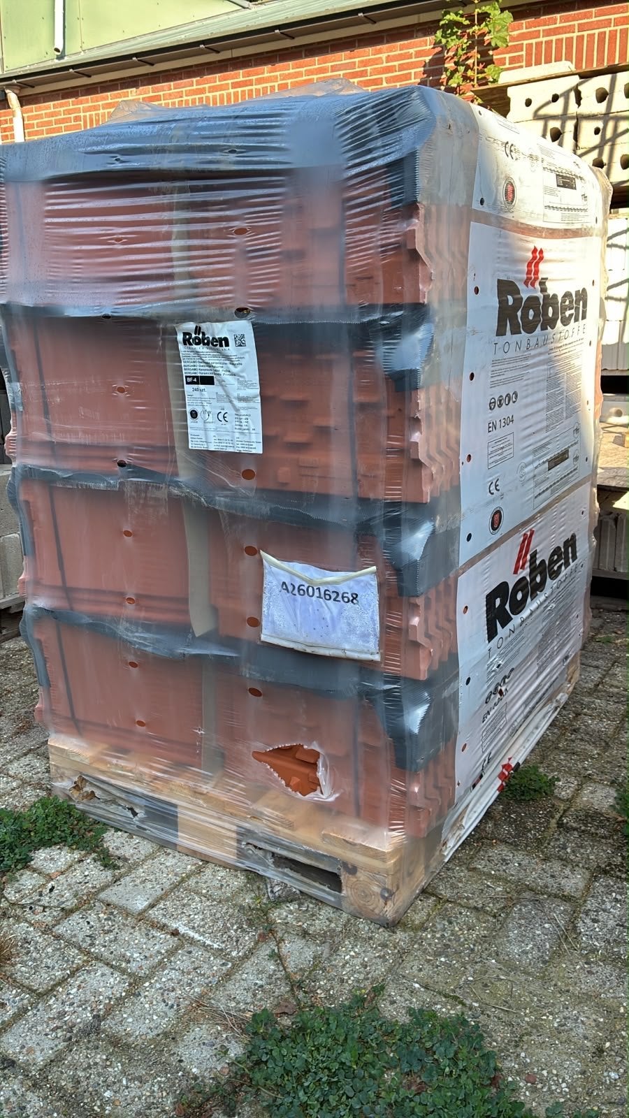 Roben Bergamo Vlakke Dakpan Natuurrood - Pallet 240 stuks, Ophalen, Steen of Klei, Nieuw, Dakpannen