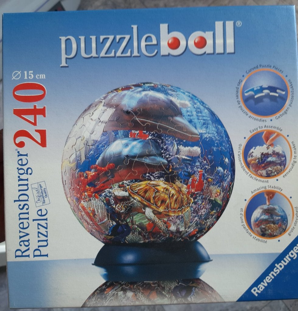 Ravensburger Puzzleball 240 stukjes - Dolfijnen compleet, Ophalen of Verzenden, Minder dan 500 stukjes, Zo goed als nieuw, Rubik's of 3D-puzzel