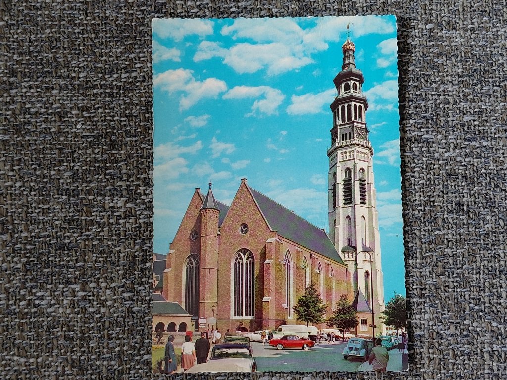 Ned. Hervomde Kerk, De Lange Jan, Middelburg, blok stempel., Verzenden, 1960 tot 1980, Gelopen, Gebouw
