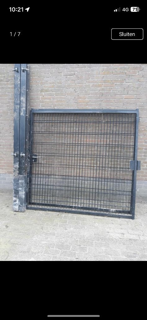 Dubbele poort staafmat zwart poort 400 cm x 180 centimeter, Ophalen, Met poort, Dubbelstaafmat hekwerk, Zo goed als nieuw