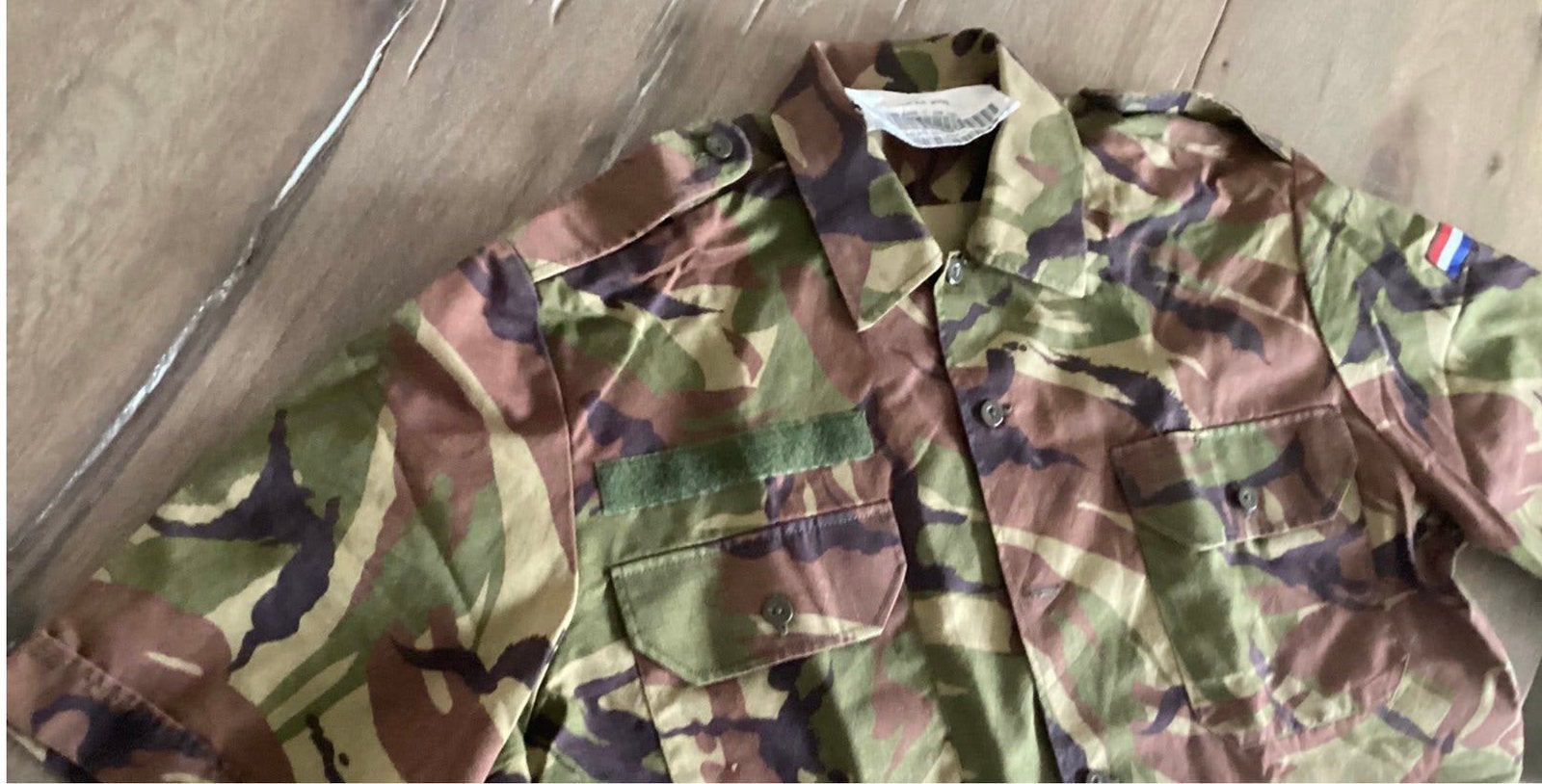 LEGER CAMOUFLAGE PRINT BLOUSE ,KORTE MOUW, ZGAN, Ophalen of Verzenden, Landmacht, Nederland, Kleding of Schoenen