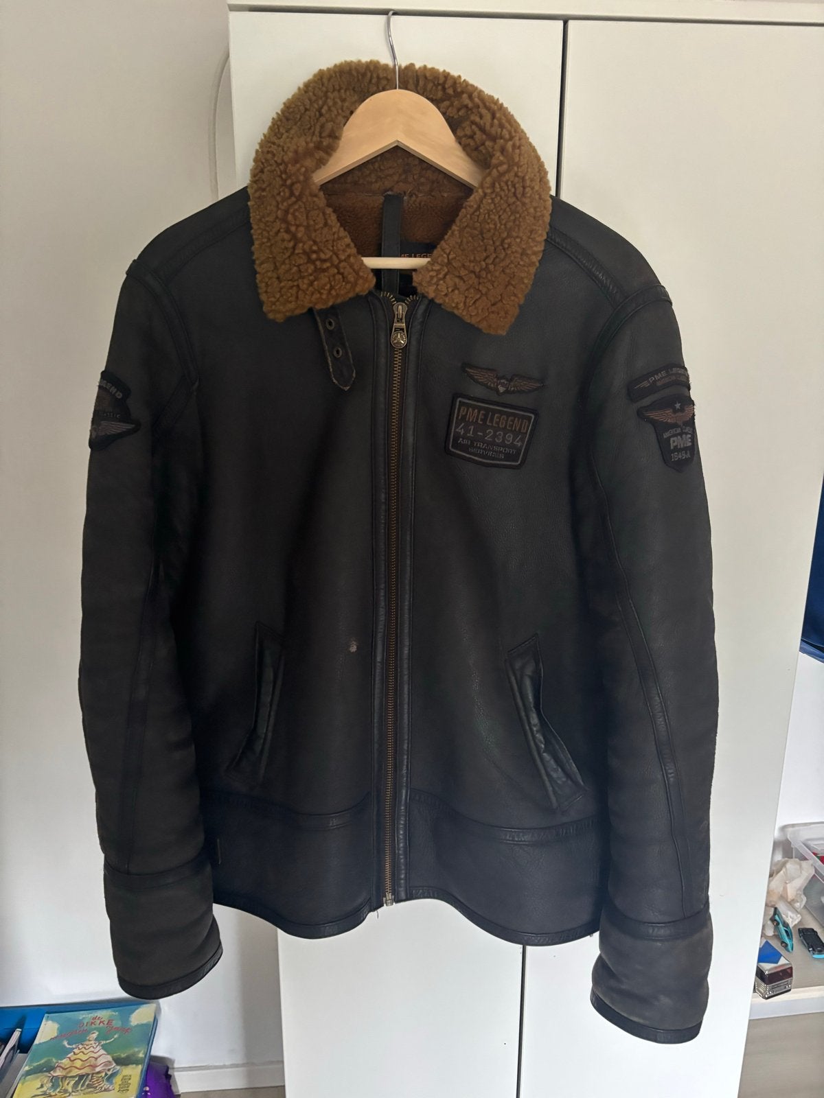 PME Legend American Classic Authentic Sheepskin Jas, Ophalen, Zo goed als nieuw, Maat 52/54 (L), Zwart