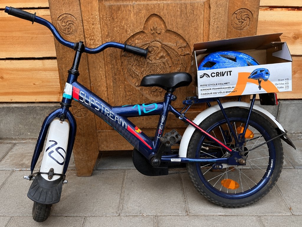 Kinderfiets 16 inch + kinderhelm XS – samen €40, Ophalen, Terugtraprem, Loekie, 16 tot 20 inch