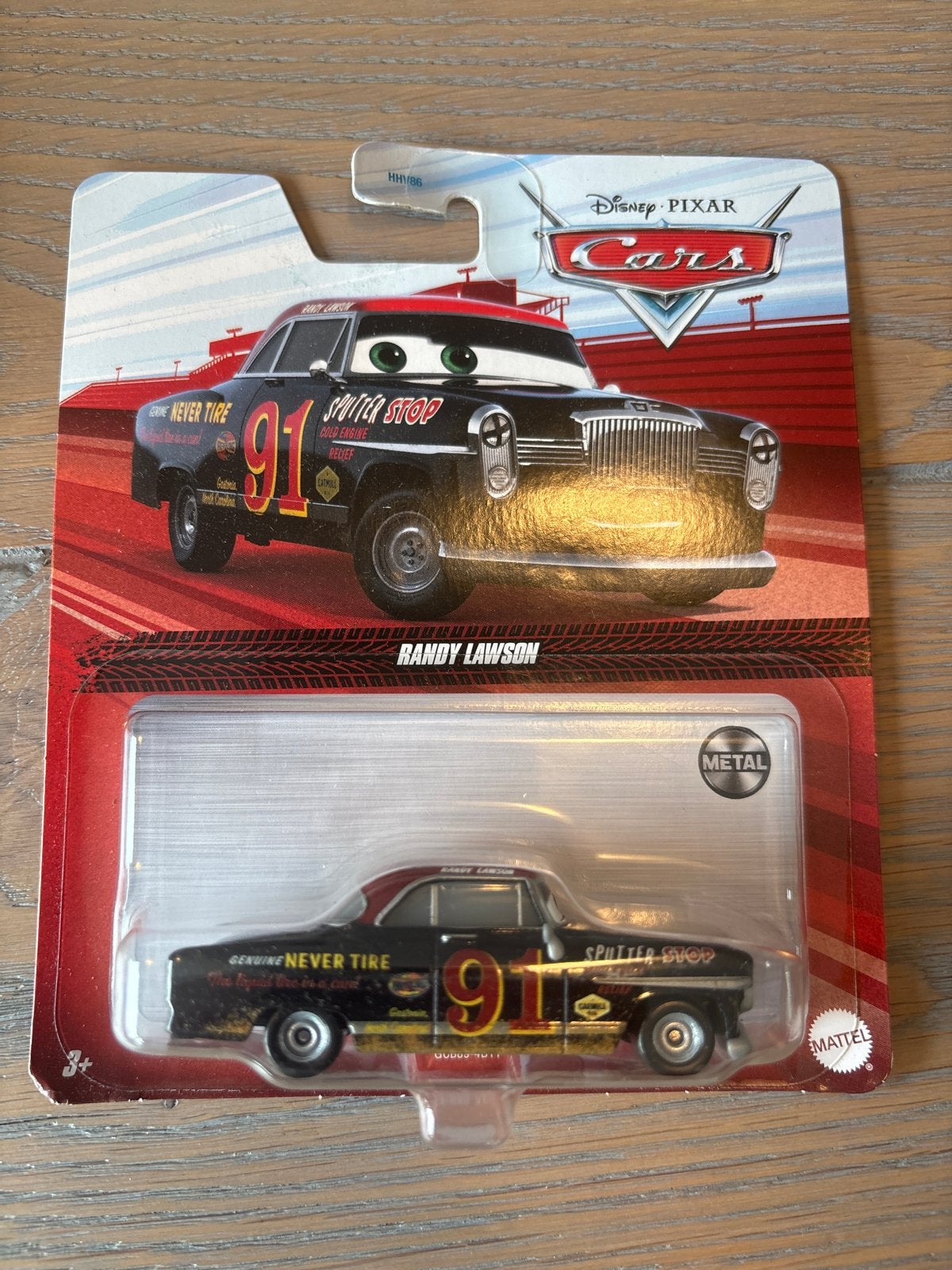 Disney Cars Diecast Randy Lawson #91 Never Tire Mattel, Ophalen of Verzenden, Nieuw