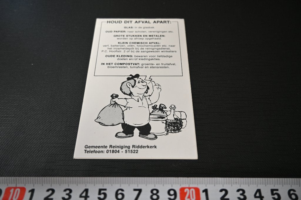sticker gemeente reiniging ridderkerk houd afval apart, Ophalen of Verzenden, Zo goed als nieuw