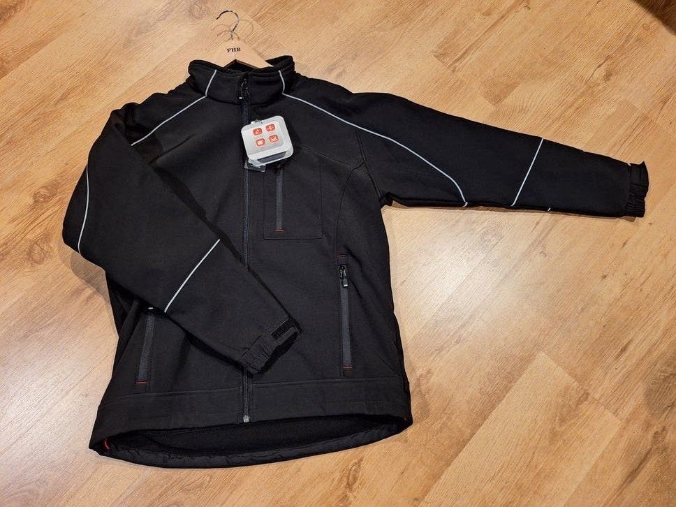 Shoftshell jas FHB met reflectie maat M, Eu, Eu, Zwart, Nieuw
