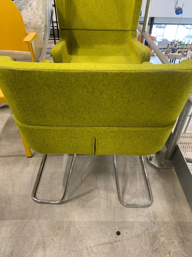 2 design fauteuls groen stof, Huis en Inrichting, Ophalen, Twee, Overige kleuren, Nieuw