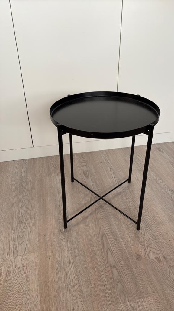 Zwart tafetje, Huis en Inrichting, Ophalen, Rond, Minder dan 55 cm, 45 tot 60 cm