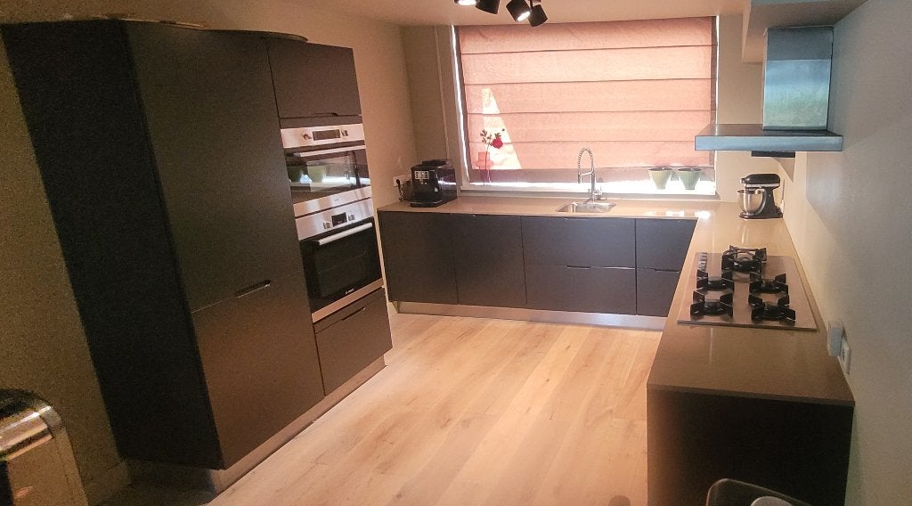 Zwarte tulp keuken 320x287, Ophalen, Gebruikt, Zwart, Hoekkeuken