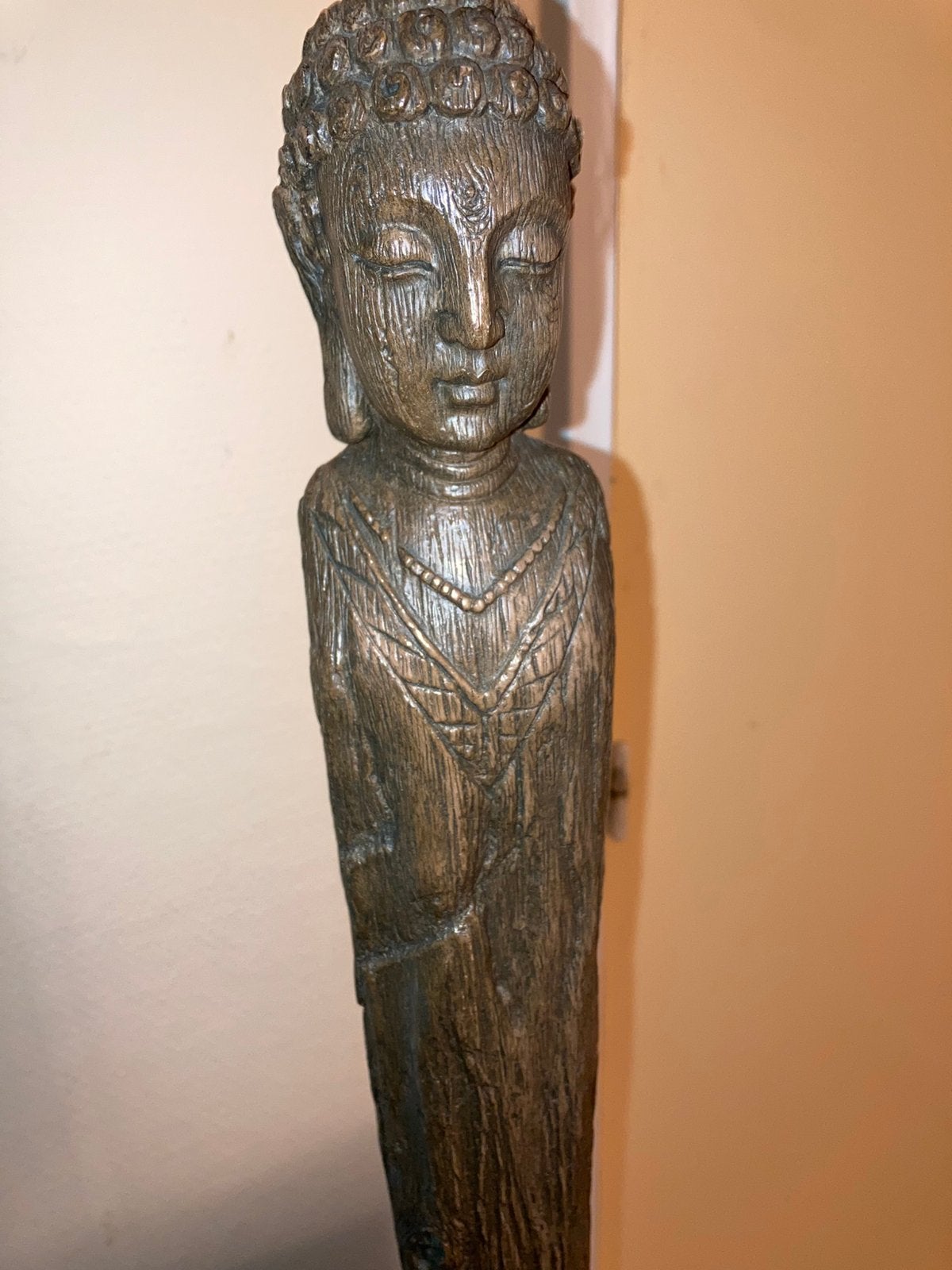 Boeddha beeld uit hout gesneden, Ophalen of Verzenden, Gebruikt