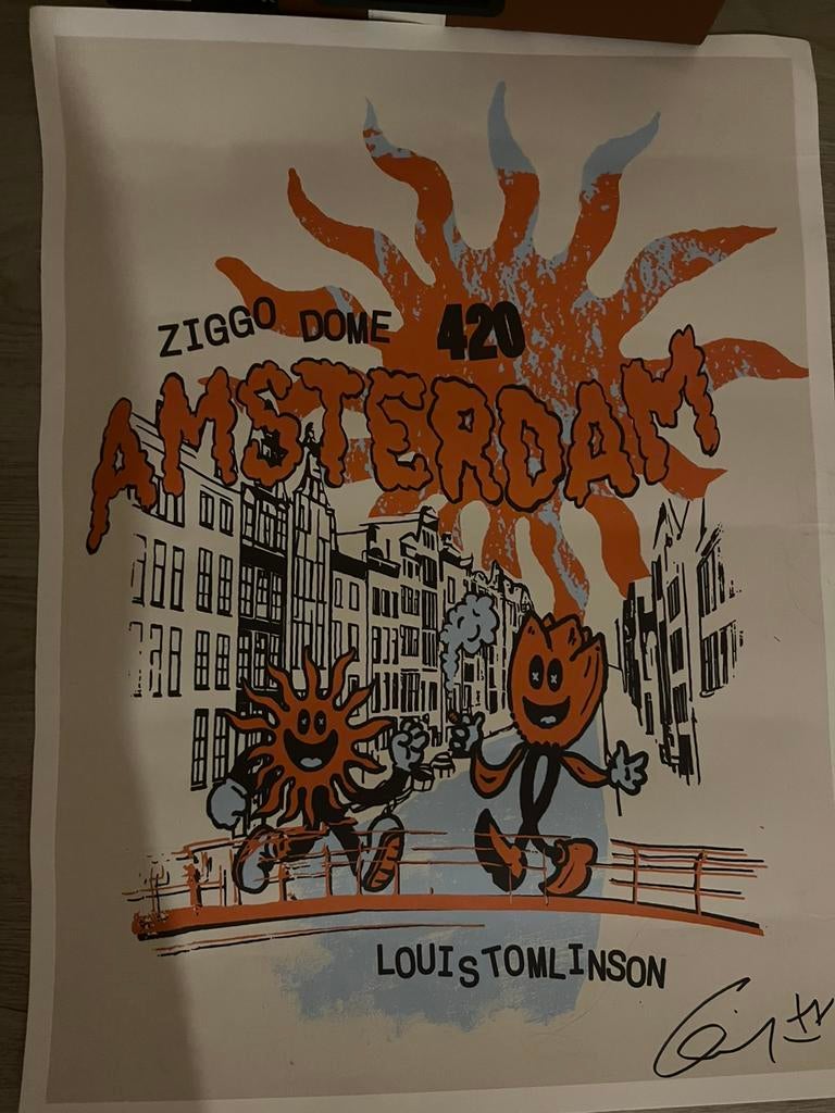 Gesigneerde 4/20 Amsterdam poster / Louis Tomlinson, Eén persoon