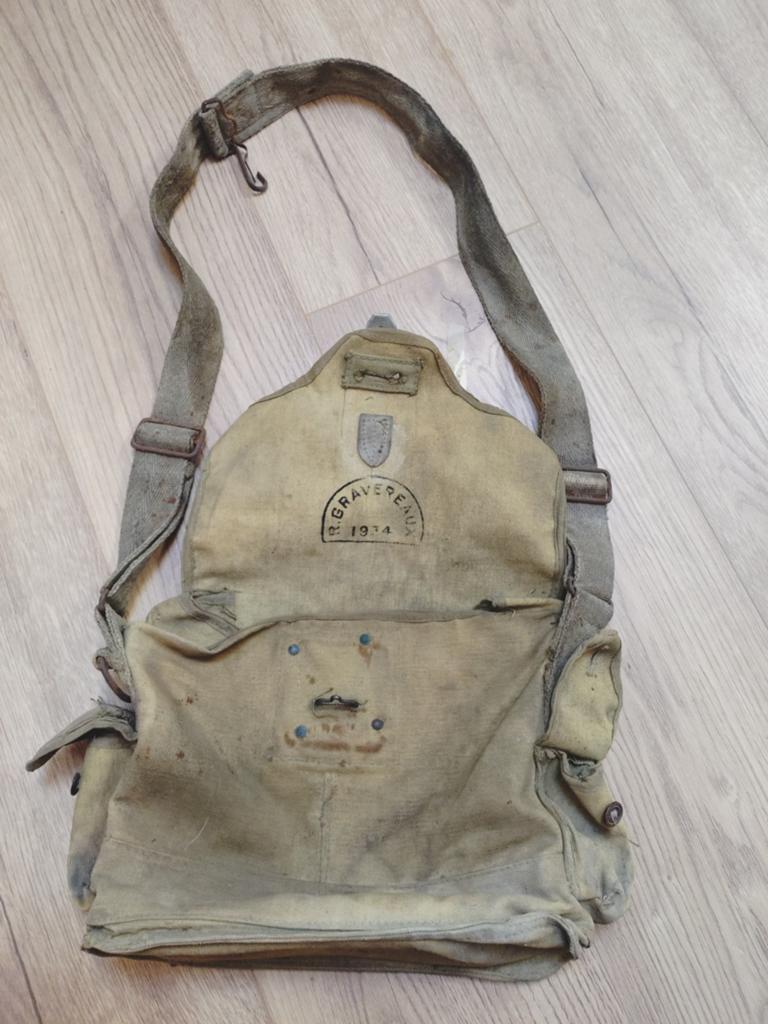 Franse gasmaskertas WO2 - Mobilisatie mei 1940, Verzamelen, Ophalen of Verzenden, Landmacht, Overige gebieden, Overige typen