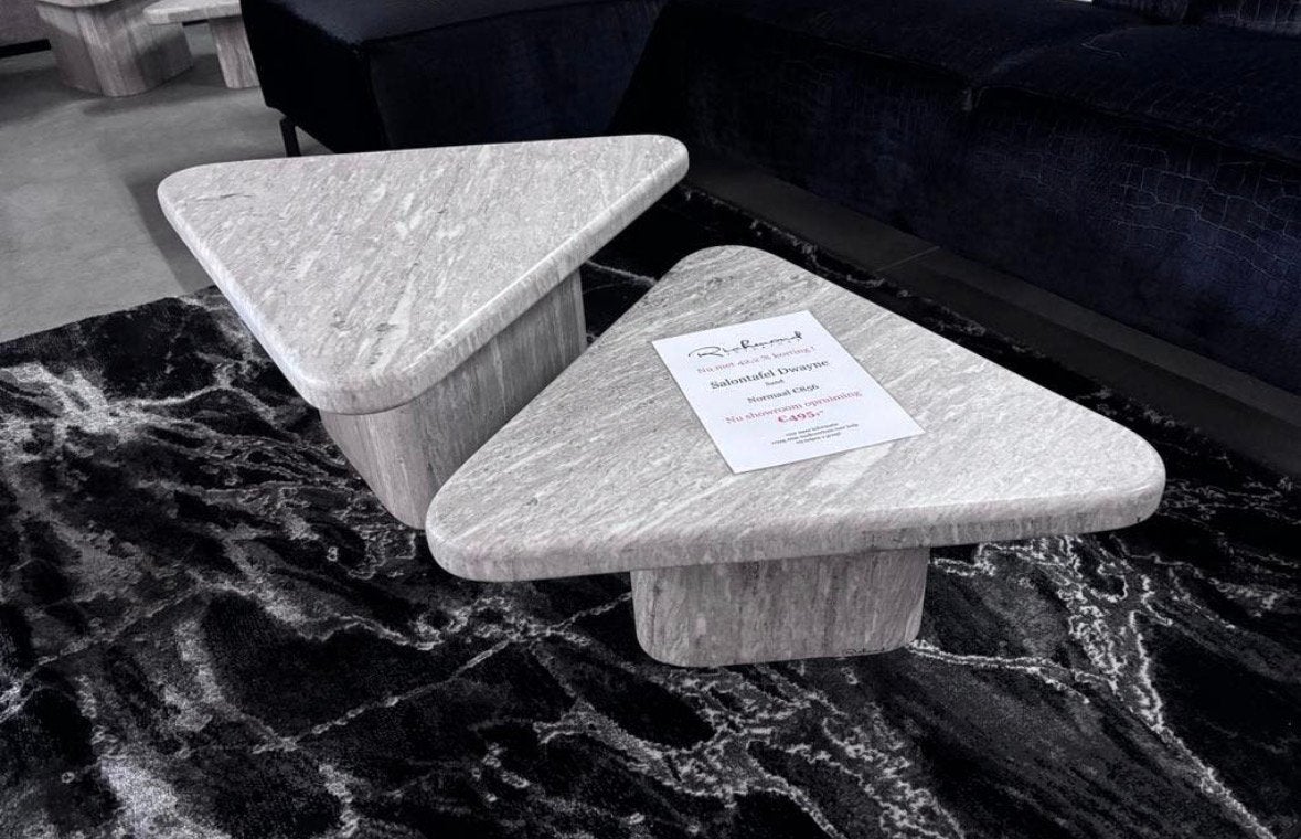Marmeren salontafel set Dwayne van richmond Interiors, Ophalen of Verzenden, Zo goed als nieuw, Rond, 50 tot 100 cm