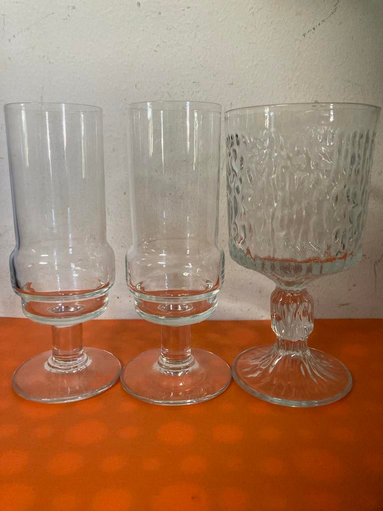 3 Willem Heesen Aruba glazen 1966 Royal Leerdam, Antiek en Kunst, Antiek | Glas en Kristal, Ophalen of Verzenden