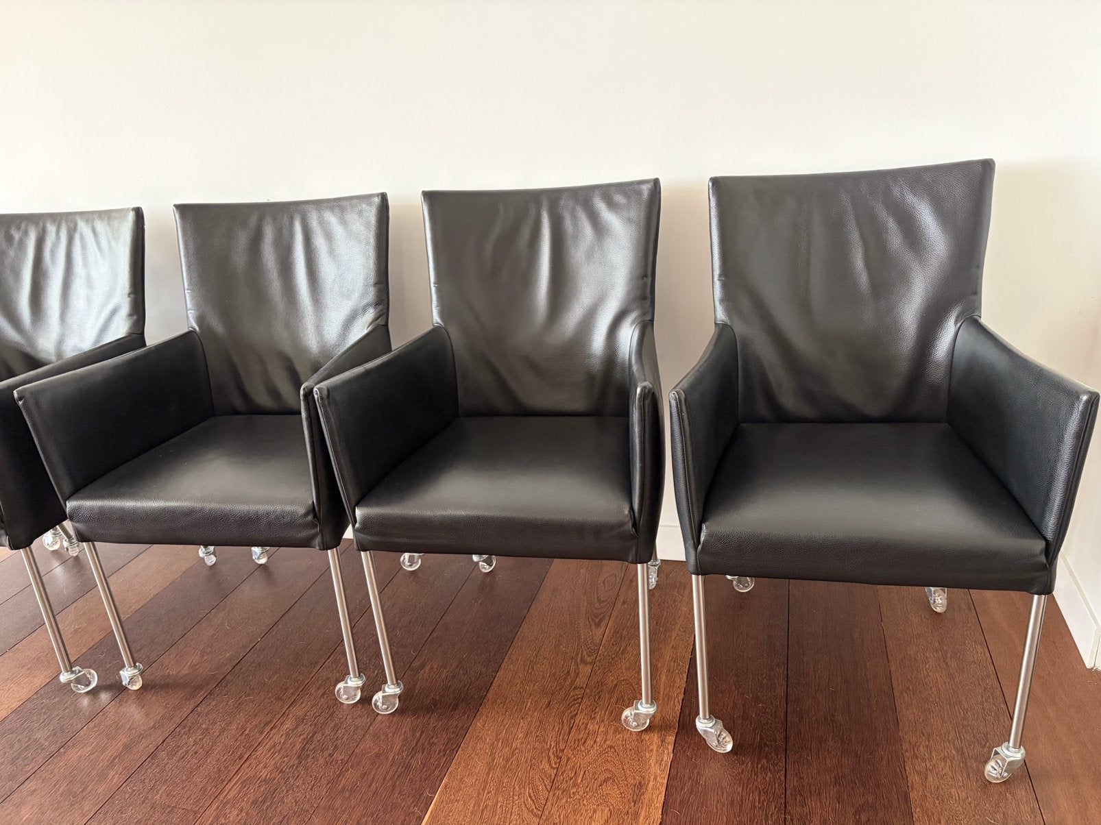 Bert Plantagie arc leren stoelen, Ophalen, Zwart, Design, Leer
