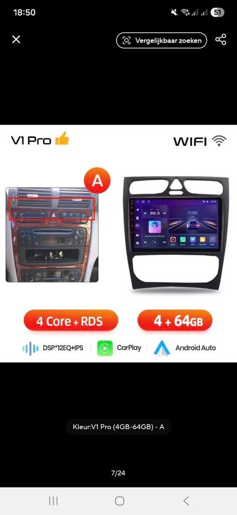 Android autoradio met Android Auto en Carplay, Auto diversen, Ophalen of Verzenden