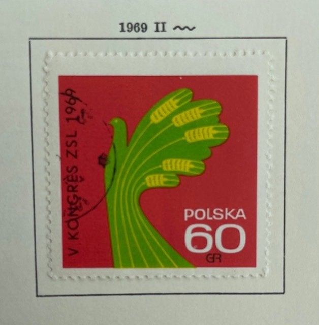 1x 1969  Congres Boerenpartij, Ophalen of Verzenden, Polen, Gestempeld