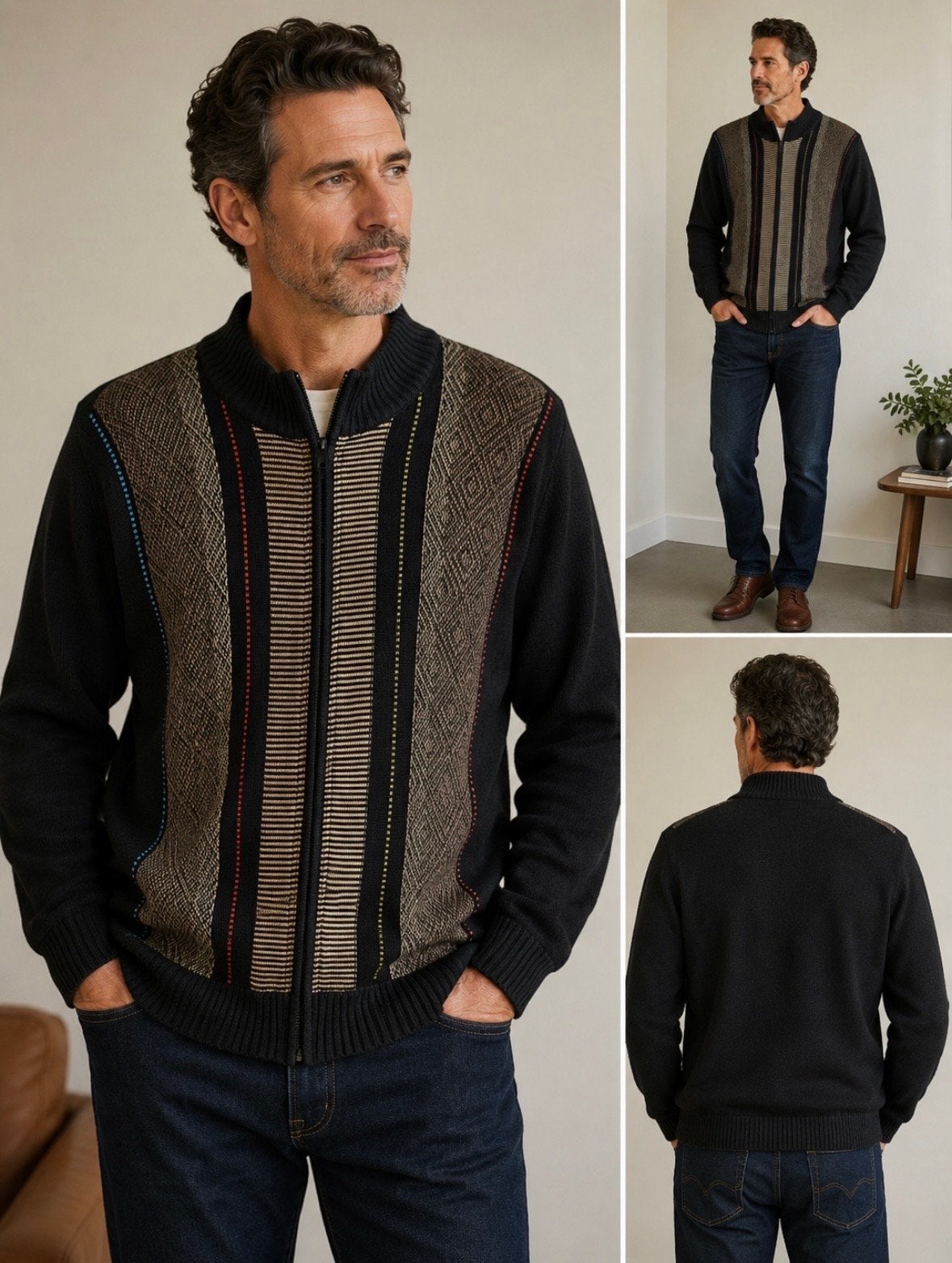Christian Wolf Heren Vest - Zwart met Patroon, Ophalen of Verzenden, Gedragen, Maat 52/54 (L), Zwart