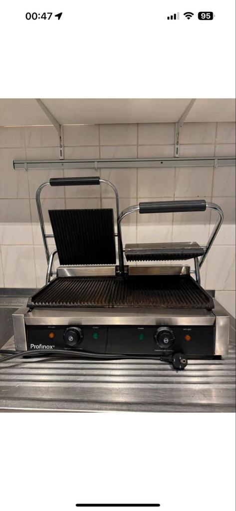 Professionele Profinox dubbele contactgrill, Ophalen of Verzenden, Gebruikt