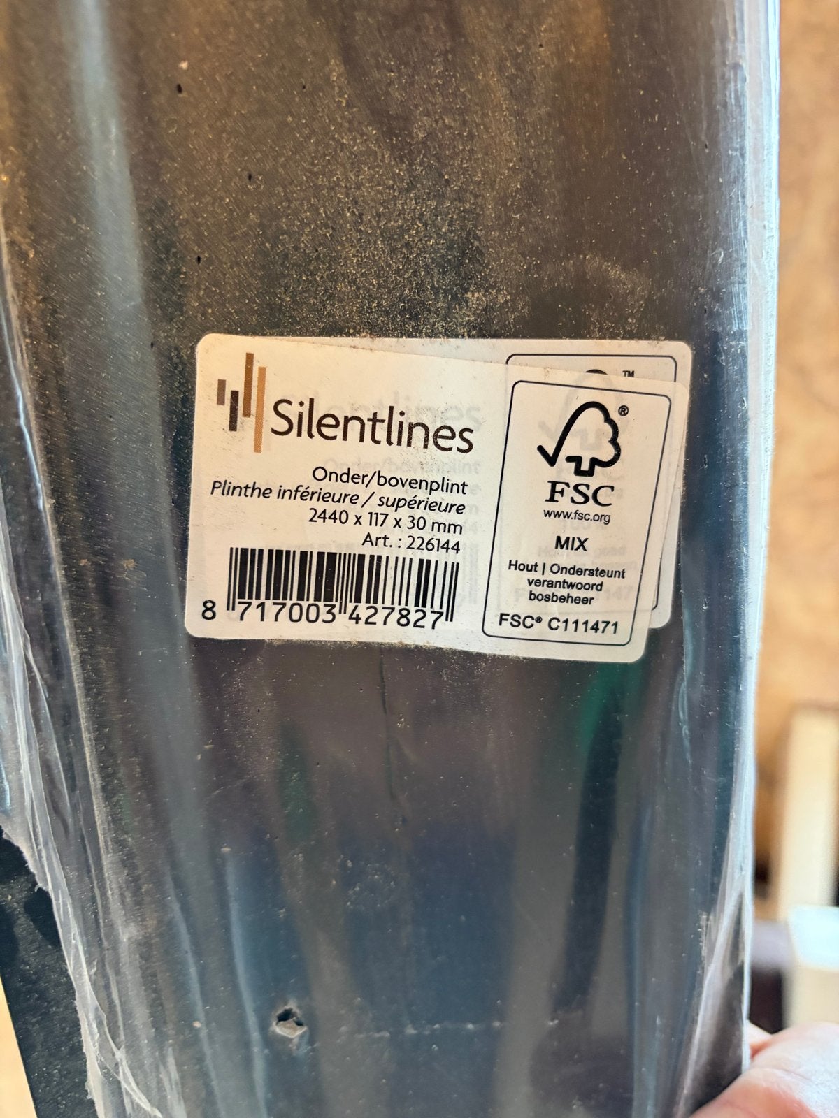 Silentlines Plint onder/bovenplint 2440 x 117 x 30 mm, Ophalen, Overige materialen, Nieuw, 200 tot 250 cm