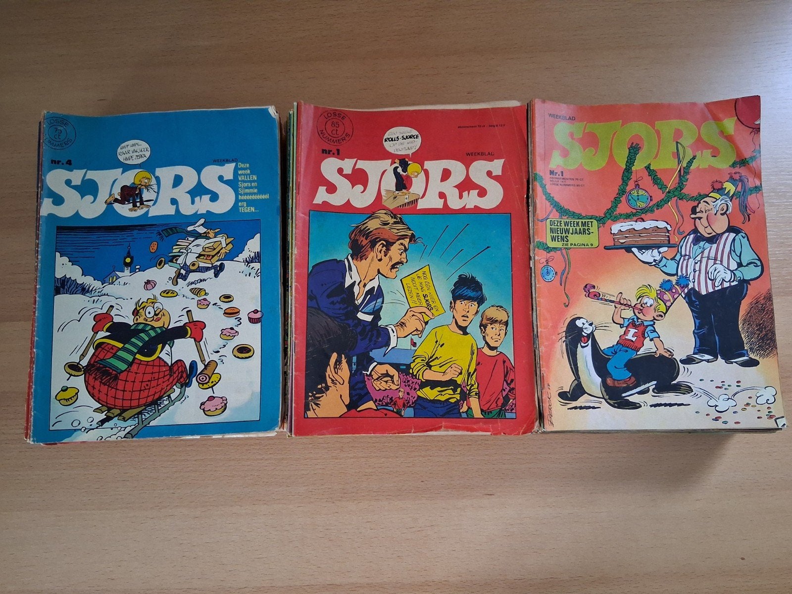 Weekblad Sjors, jaargang 1973, 1974 en 1975, z.g.a. compleet, Meerdere stripboeken, Ophalen of Verzenden, Gelezen