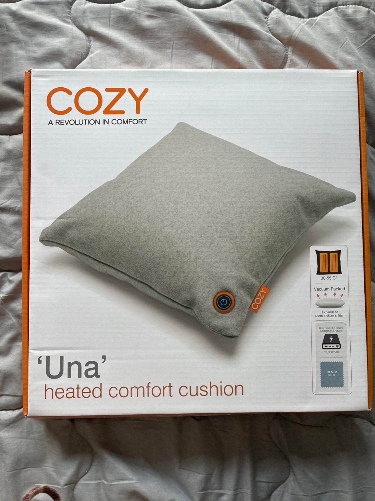 COZY 'Una' Verwarmd Comfort Kussen - Nieuw / geen batterij, Overige merken, Blauw, Vierkant, Nieuw